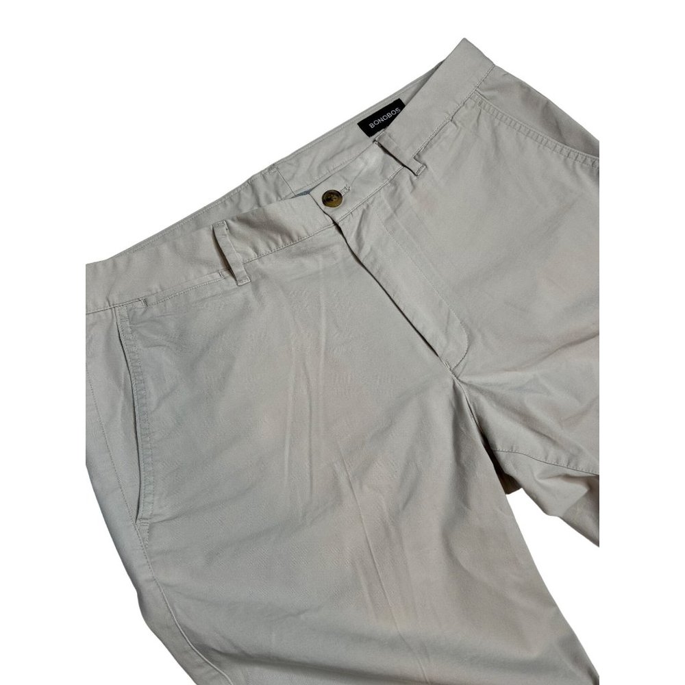 Bonobos Mens Straight Khaki Tan Flat‎ Front Dress Pants Size 35 x 32